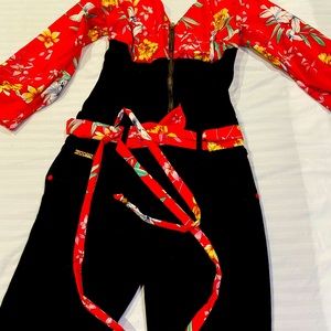 cute and tropical overall colombian jeans